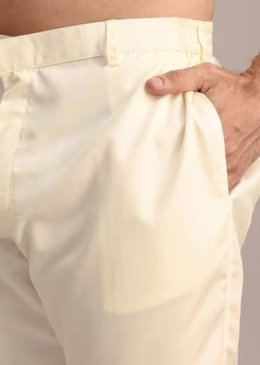 Yellow Silk Thread Resham Work Jodhpuri Kurta Set