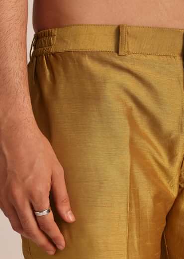 Yellow Silk Zardosi Indowestern Set